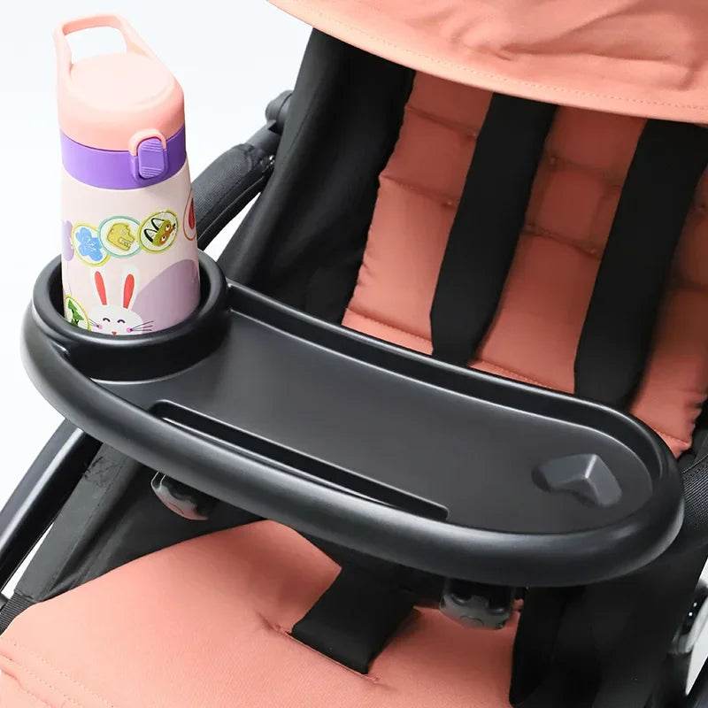 BabyTrayPro – Plateau de Table 3 en 1 pour Poussette avec Support Téléphone et Porte-biberon - Mirabelle