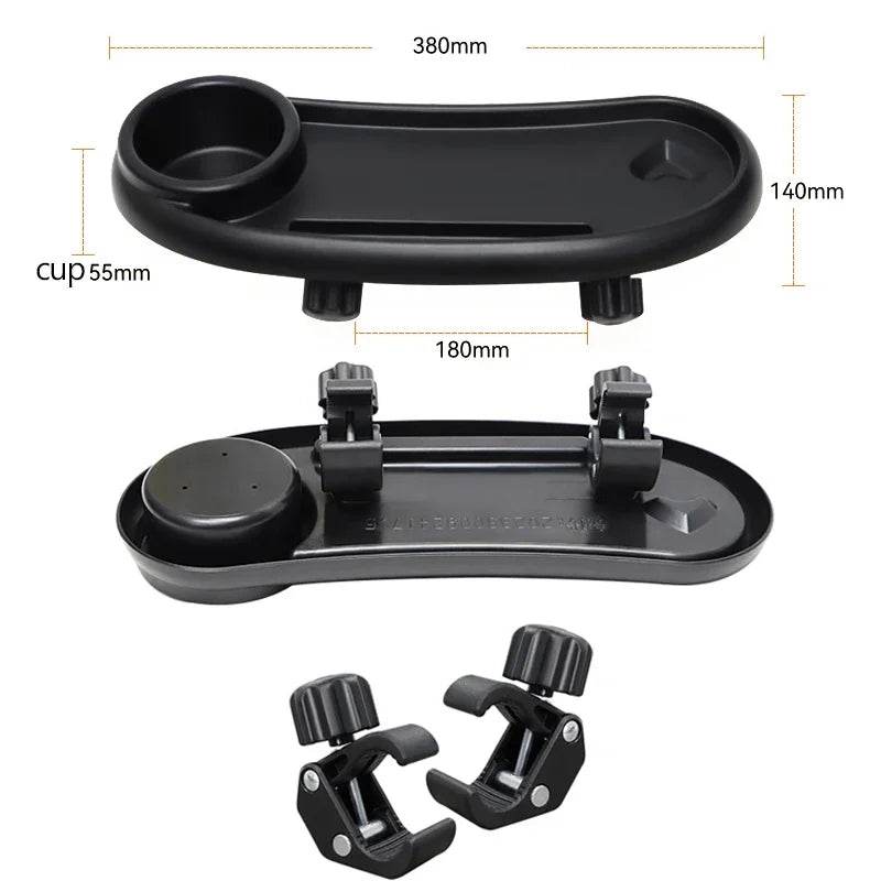 BabyTrayPro – Plateau de Table 3 en 1 pour Poussette avec Support Téléphone et Porte-biberon - Mirabelle